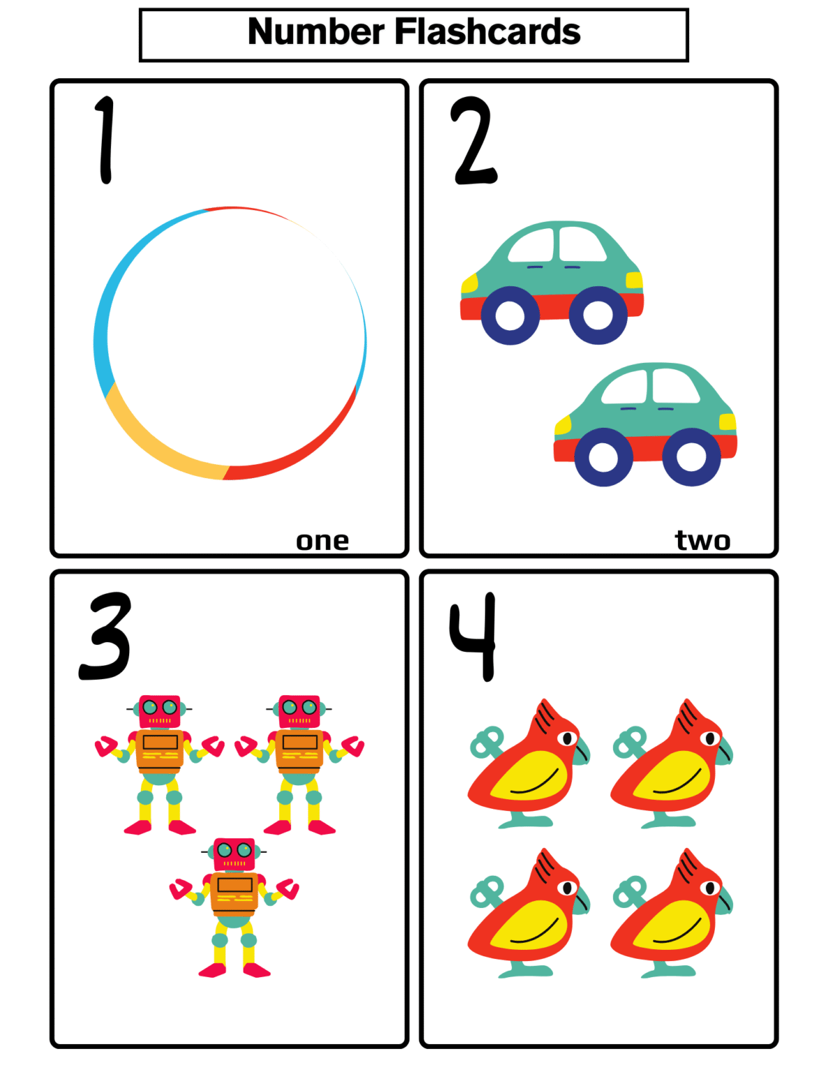number flashcard
